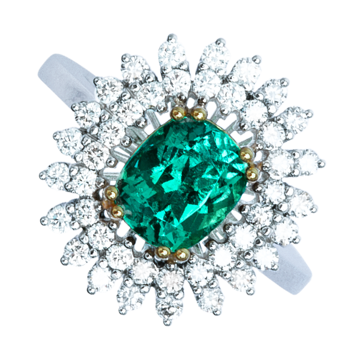 Colombian Emerald Jewelry in White Gold